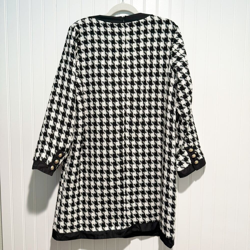Tuckernuck Pomander Place Coco Tweed Bow Dress Black White NEW Size Large - Picture 9 of 10